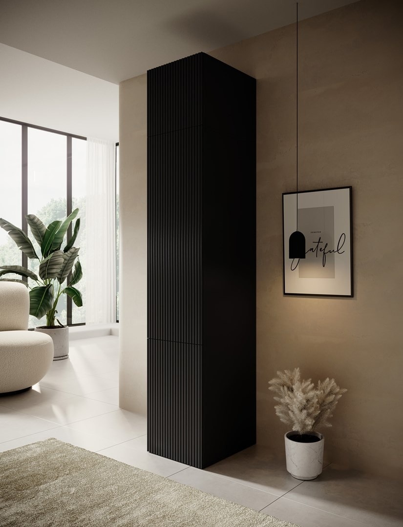 Cabinet PAFOS 1D Extension - Black matt, ideal for storage