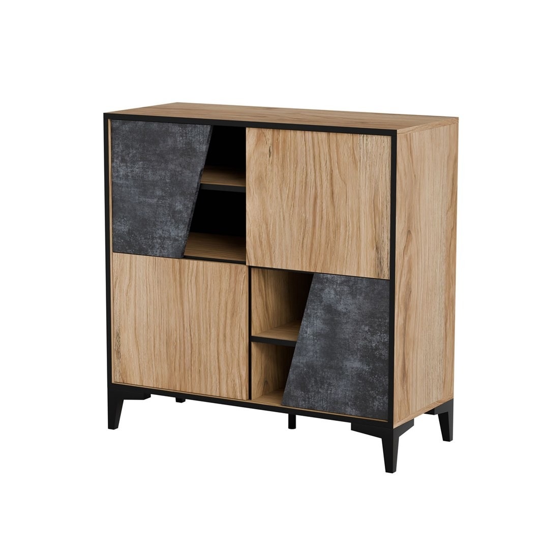 4D OVO Shelf 90x38xH90 Oak/Concrete - modern and functional