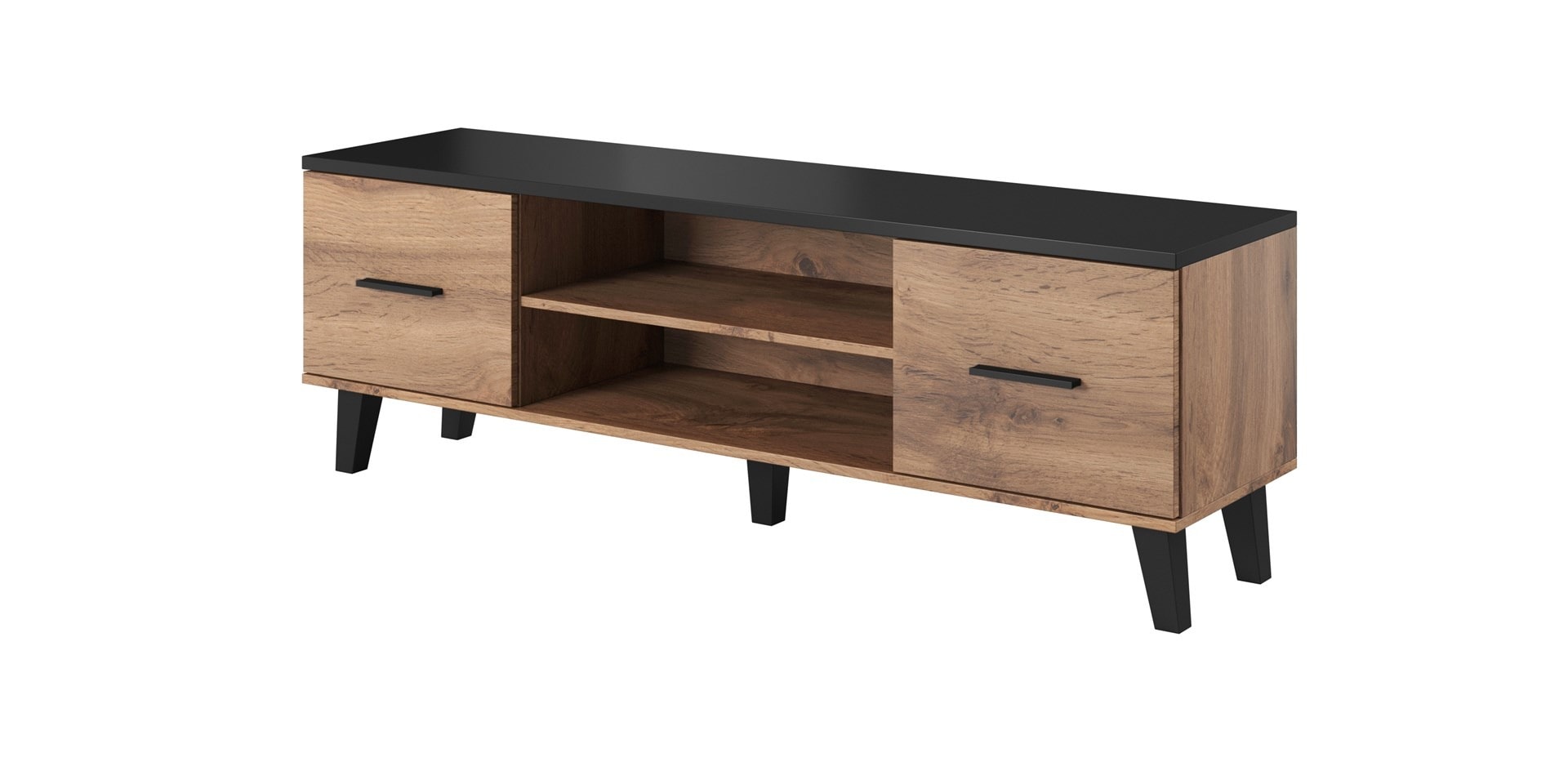 TV cabinet Lotta 160 2D2K wotan + black matt - modern design