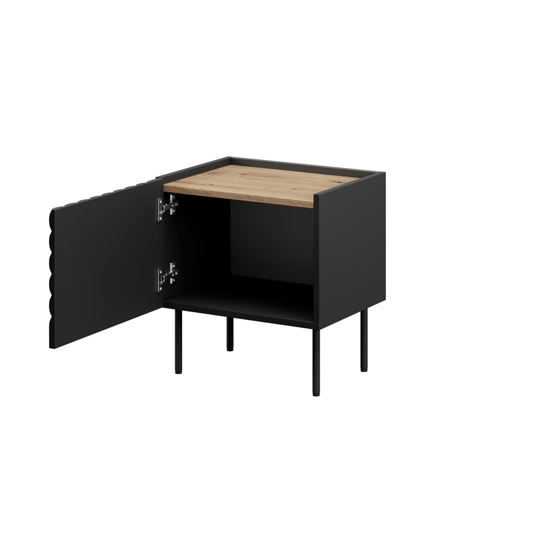 ONDA Bedside table 2pcs black - modern design for bedroom
