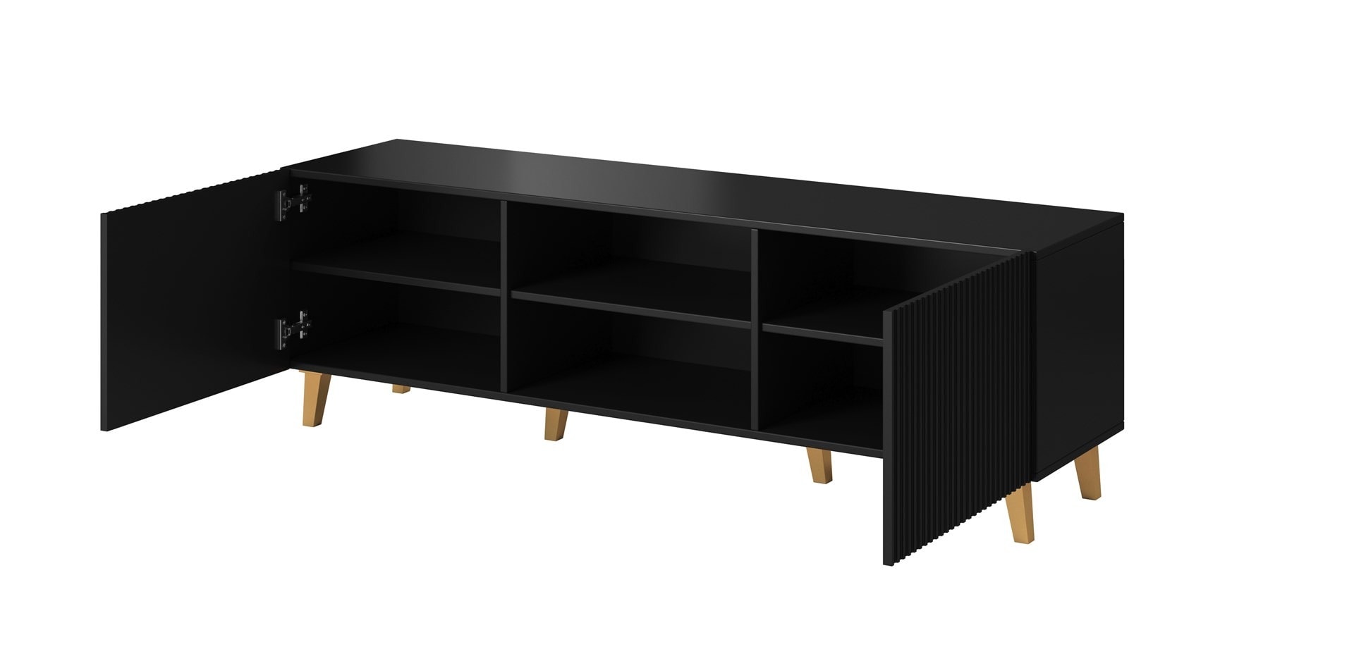 TV Cabinet ABI 4D 200x38x62 Black Matt - modern design