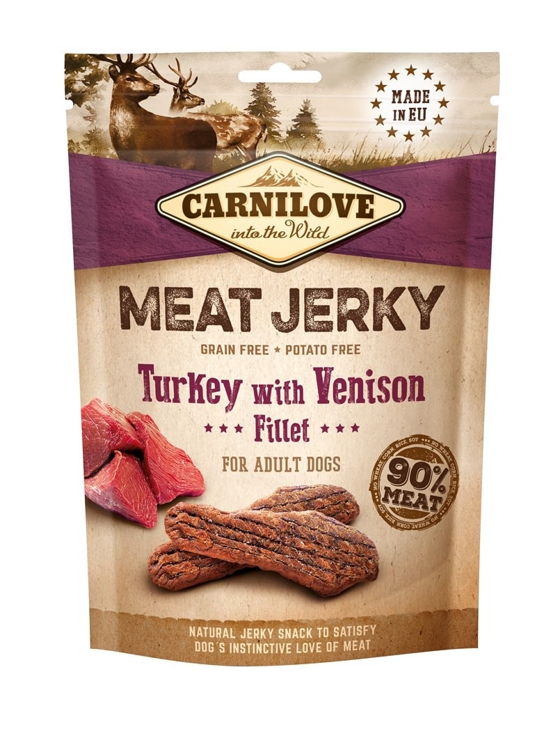 Carnilove Jerky Turkey With Venison Fillet - Dog Treat Turkey with Venison Fillet 100g