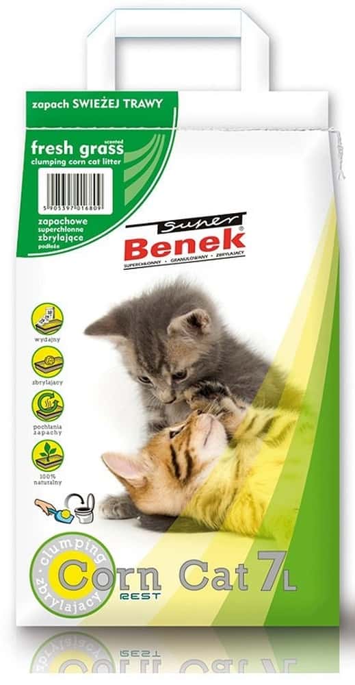 CERTECH Super Benek Corn Cat - Clumping corn litter fresh grass 7l