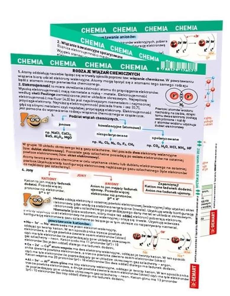 Demart Chemistry. MAXI cheat sheet - formulas and definitions always at hand