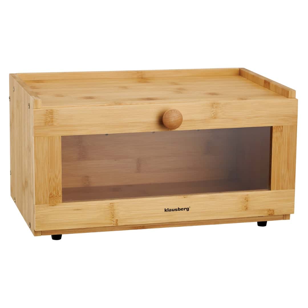 Klausberg Bamboo bread box with acrylic front - perfect for your kitchen