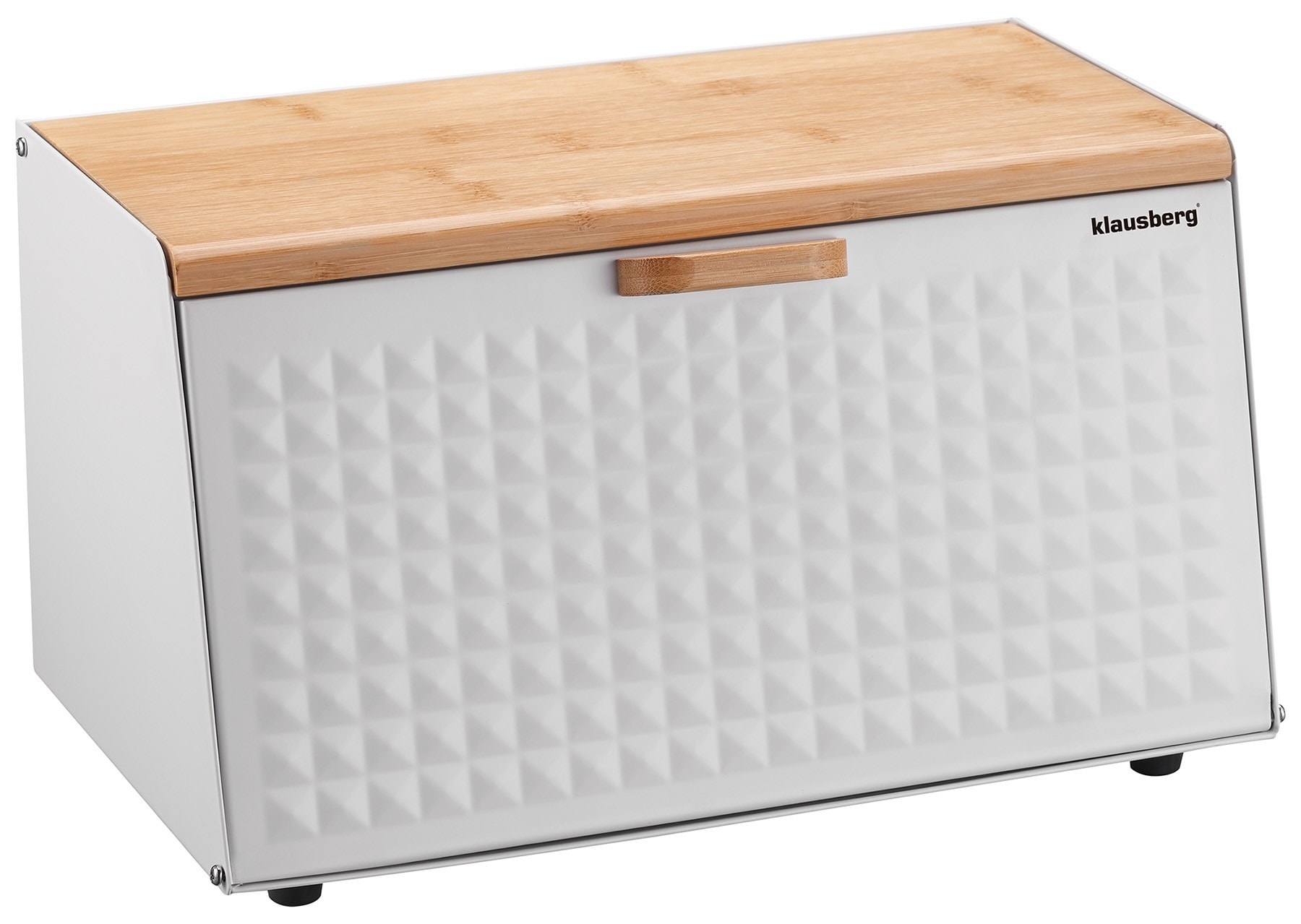 Klausberg Steel-Bamboo Bread Bin white - Freshness and style in your kitchen