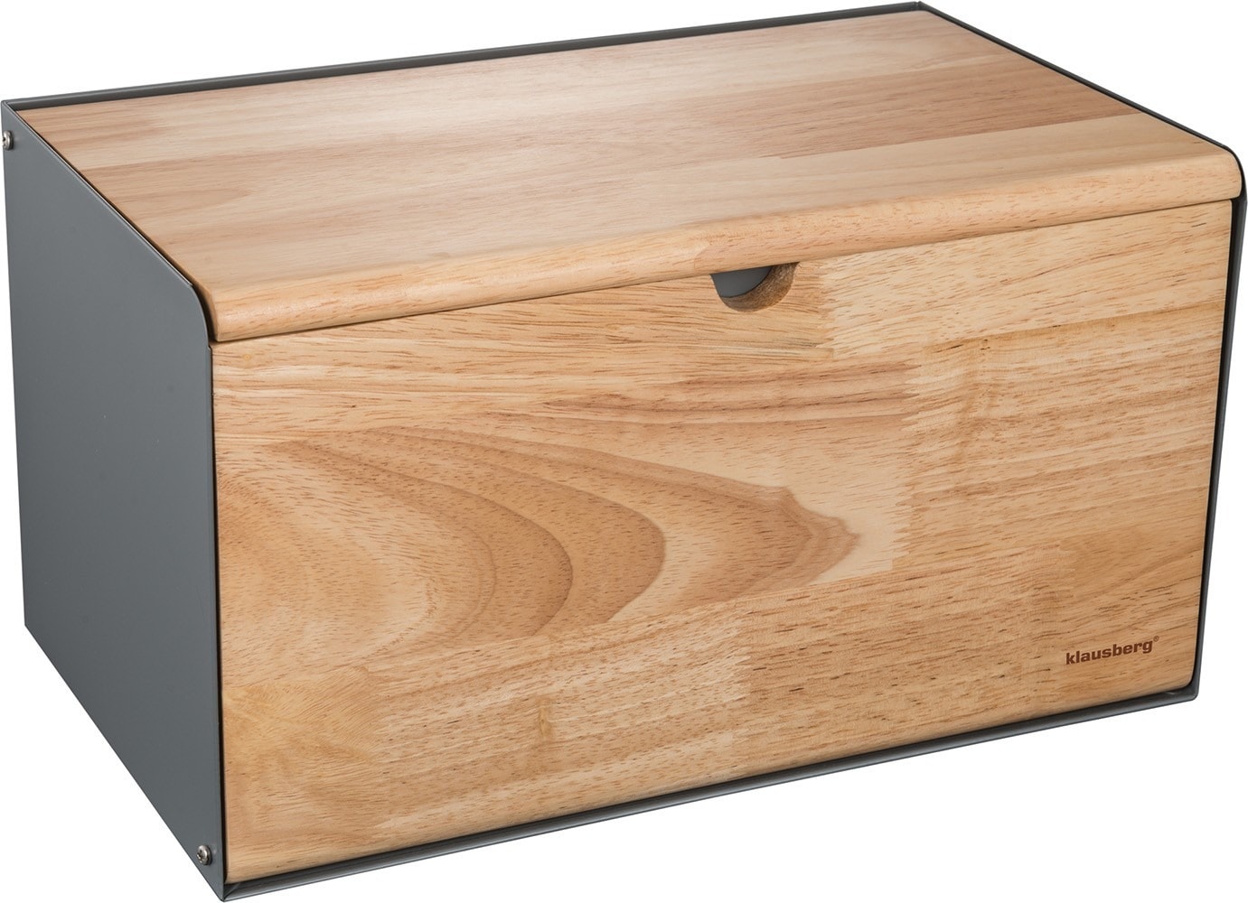 Klausberg Steel-Bamboo Bread Box Grey - perfect for any kitchen