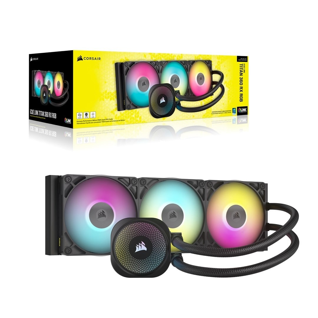 Corsair iCUE LINK TITAN 360 RX RGB AIO - Liquid CPU Cooler, 360mm Radiator