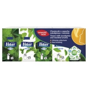 Velvet Aroma Hygienic Tissues - Eucalyptus and Menthol - soft and refreshing