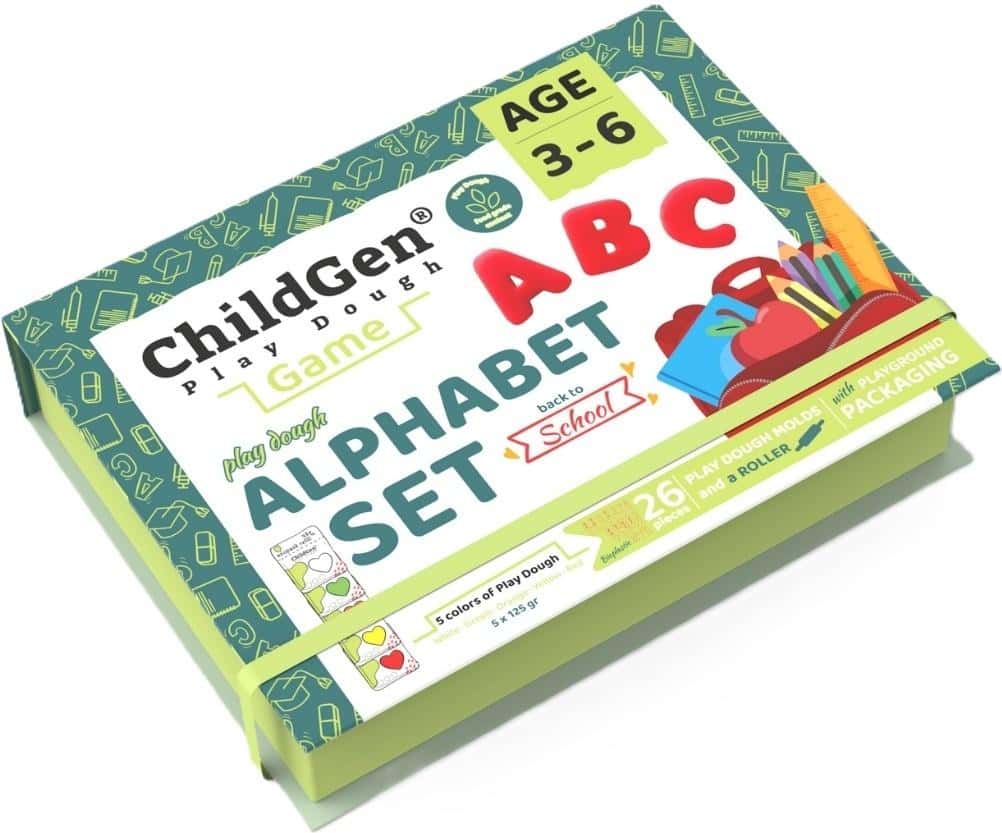 ChildGen Natural Playdough Creative Set Alphabet - learning and fun