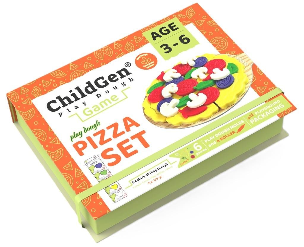 ChildGen Natural Playdough Creative Set Pizza - for little chefs