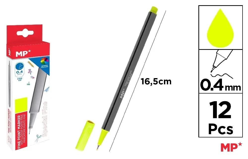 MP Main Paper Fineliner 0.4mm lemon yellow (12pcs)