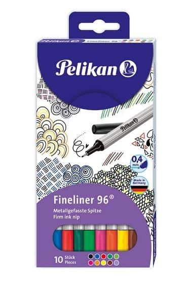 Pelikan Fineliner 96 - Pens 0.4 mm, 10 colors - ideal for notes