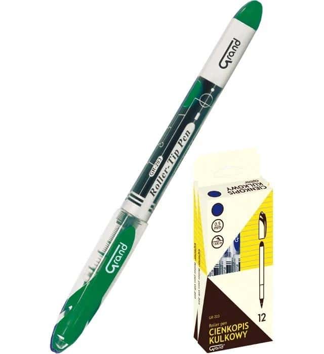 Grand Rollerball pen GR-203 green - 12 pieces of precise writing
