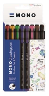 Mono Drawing Fineliner - Set of 8 Colors for Artists