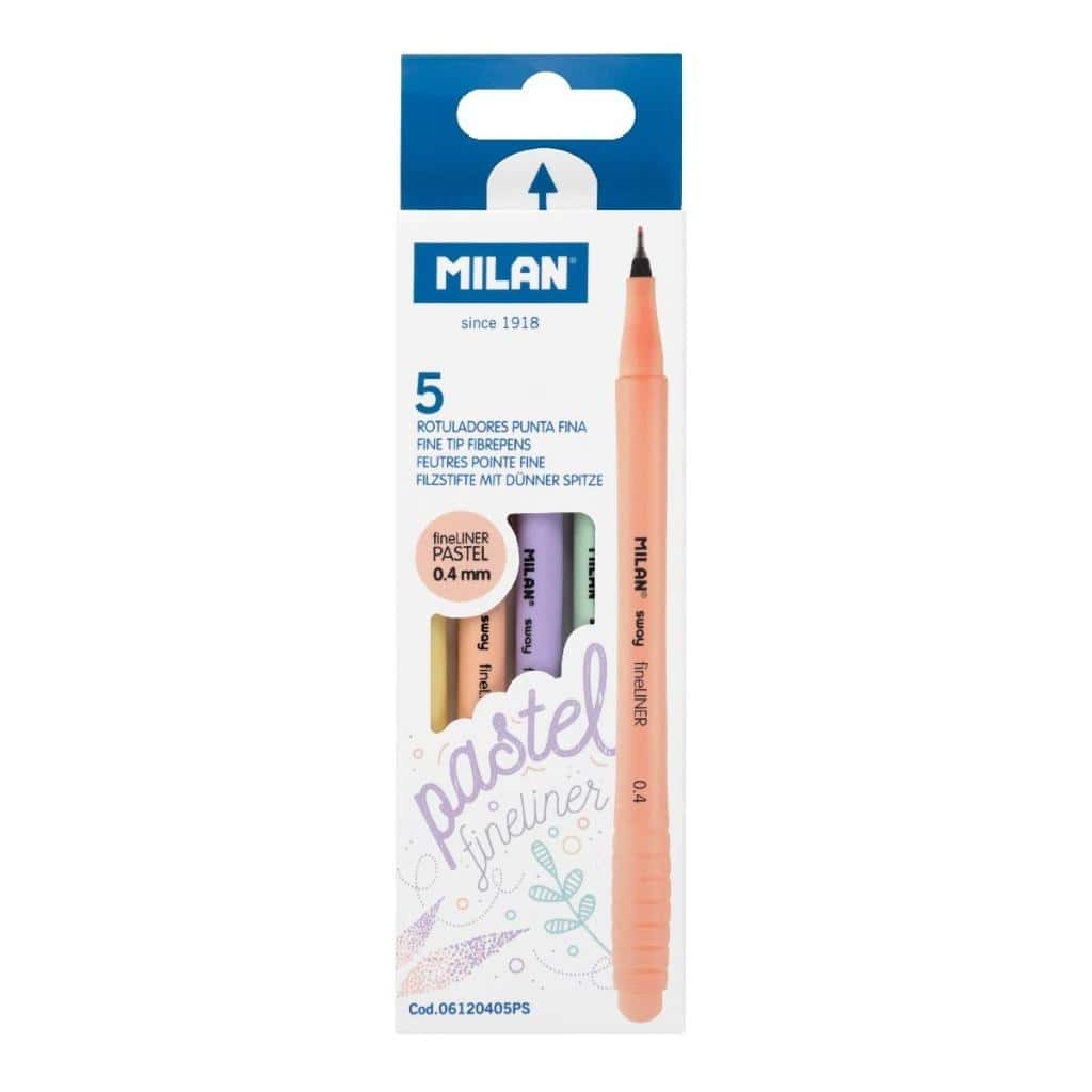 MILAN Sway Pastel Fineliner 0.4 mm 5 pcs - perfect for drawing