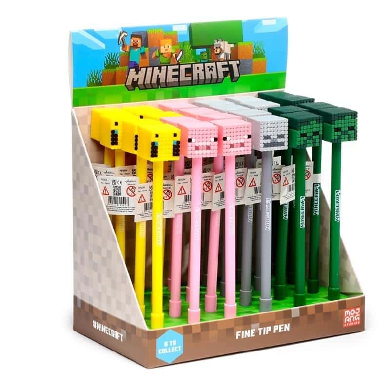 Minecraft Fineliners with Silicone Topper - 24 pcs set for game fans