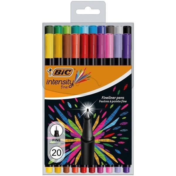 BIC Intensity Fine - Fineliner Mixed Colors 20 Pieces