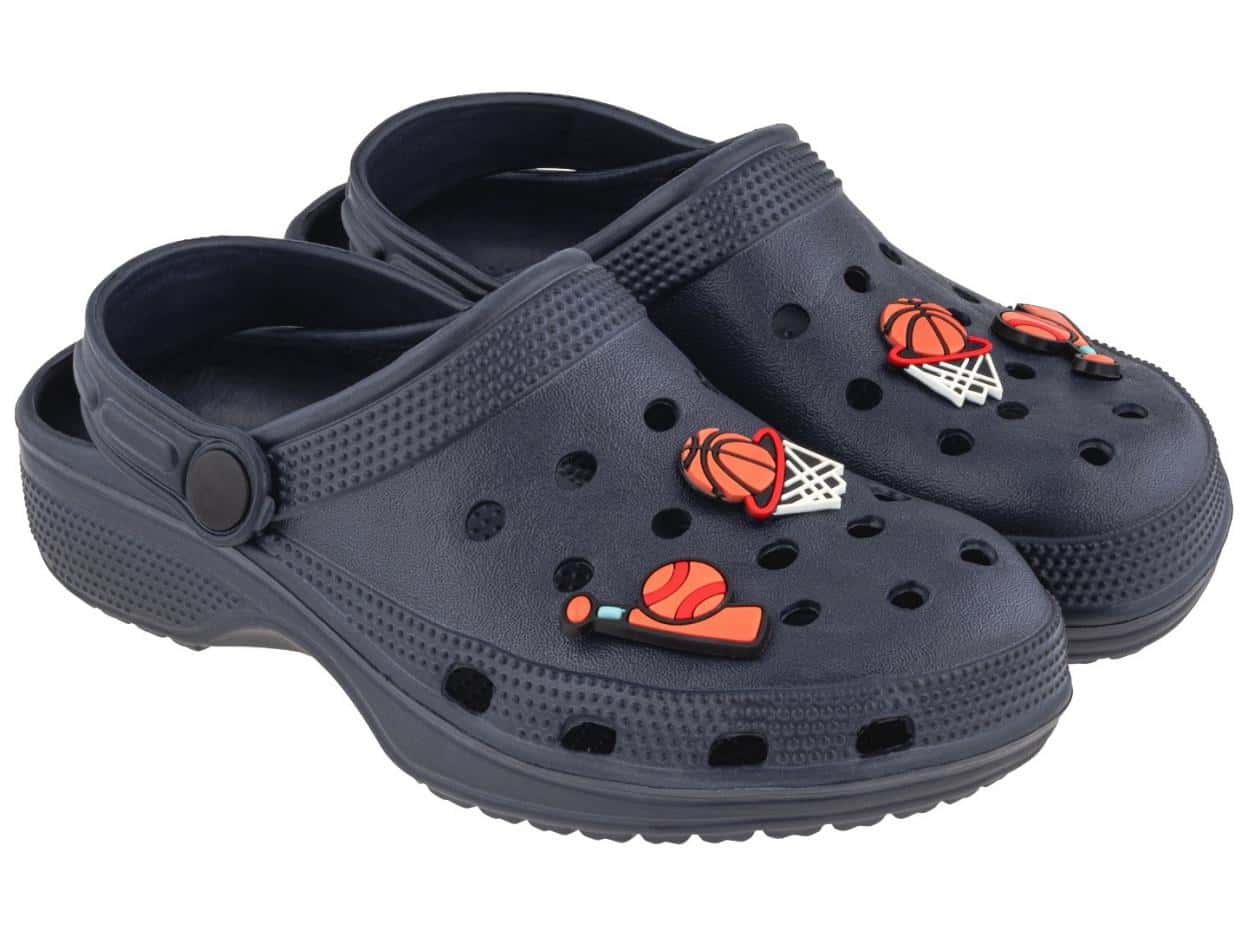 Navy blue children's clogs - comfortable shoes for summer