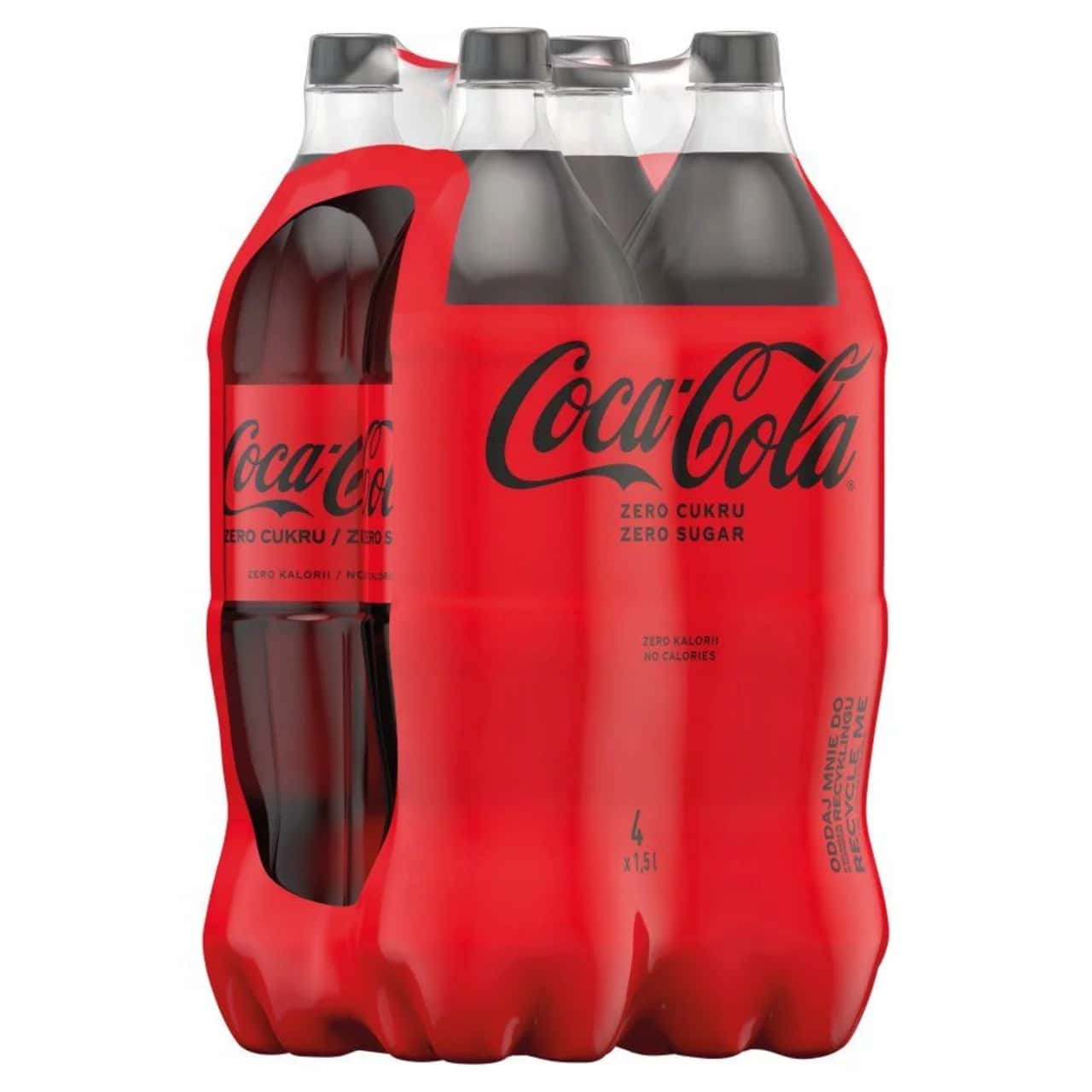 Coca Cola Zero - Sugar-free carbonated drink 4 x 1.5L - refreshment at your fingertips