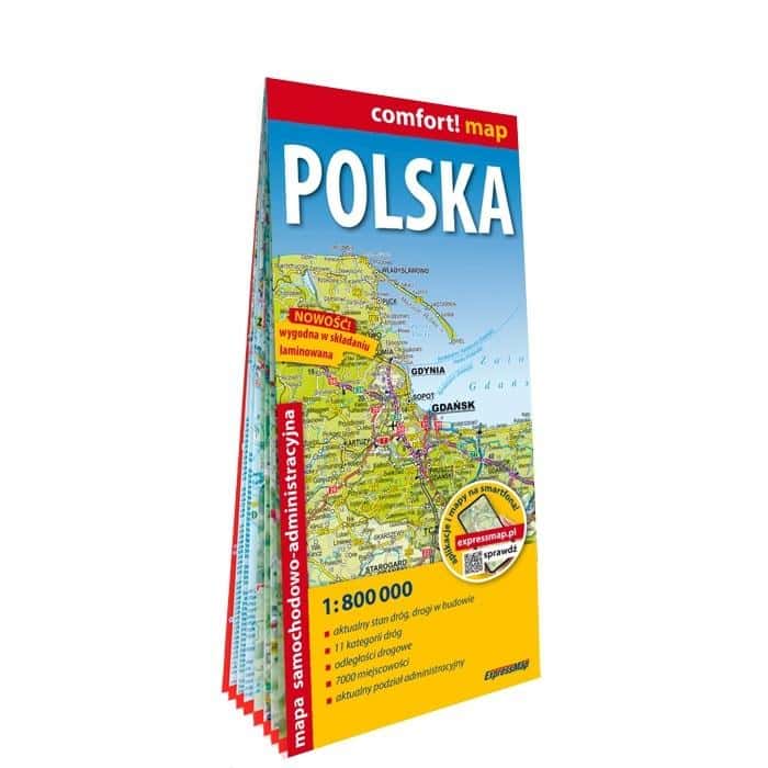 ExpressMap Poland road and administrative map 1:800 000 - ideal for travel