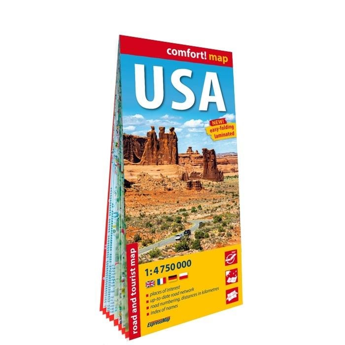 Comfort Map USA - Road and Tourist Map 1:4 750 000