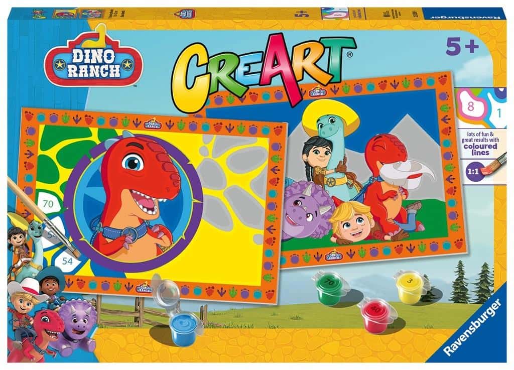 Ravensburger CreArt Junior: Dino Ranch - painting by numbers set for kids