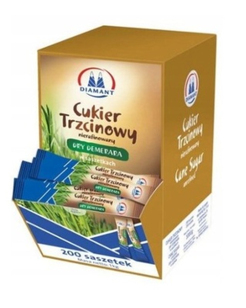 TGE Cane Sugar - 200 sachets of 5g, perfect for coffee