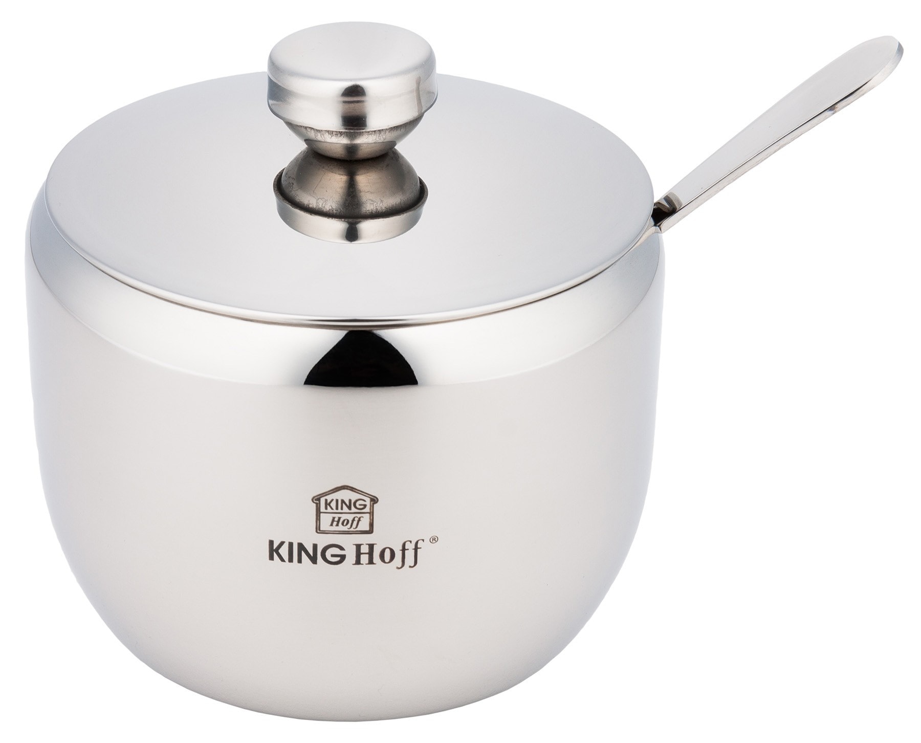 Kinghoff Stainless steel sugar bowl with spoon 560ml