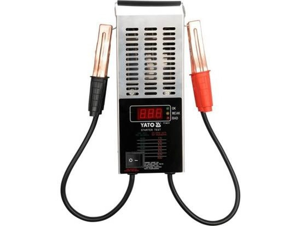 Digital 12V battery tester for diagnostics and load testing