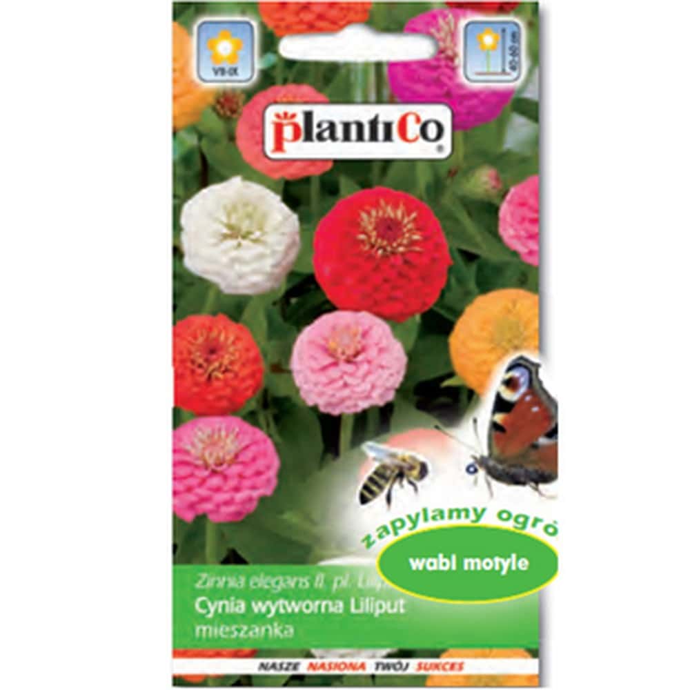 Plantico Zinnia Dahlia Liliput - seed mix for flower beds and balconies