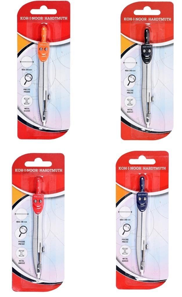 Koh-I-Noor School Compass - color mix, ideal for geometry