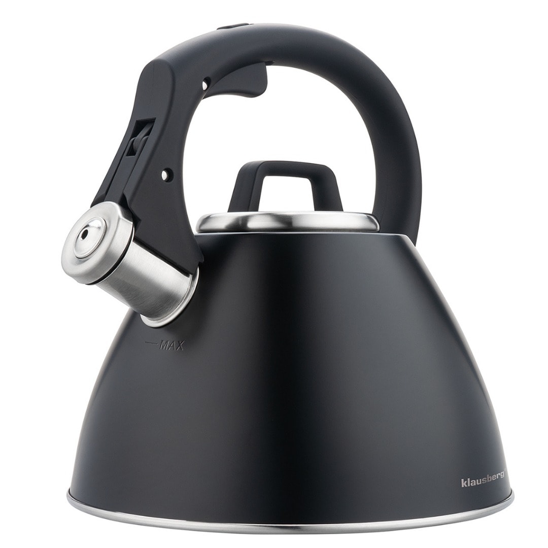 Klausberg Steel Kettle 2.5 L Black Matte with Soft-Touch Handle