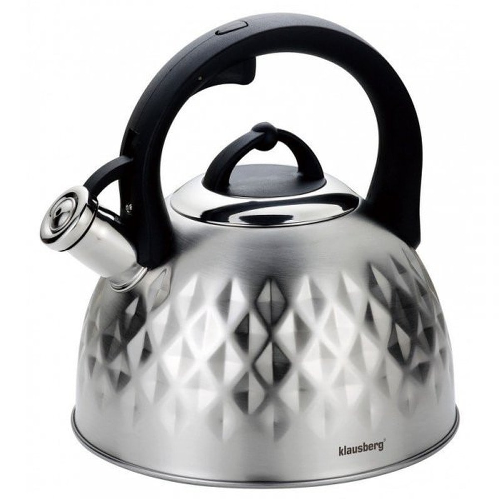 Klausberg Traditional Kettle 3l Silver with Diamond Embossing - Elegance in your kitchen