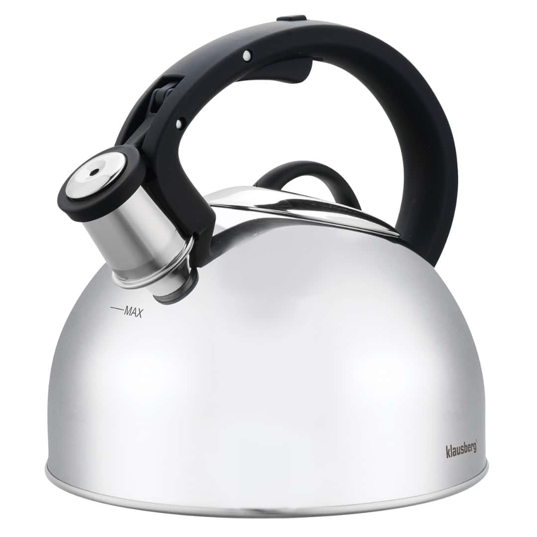 Klausberg Traditional Whistling Kettle - Silver Classic for Your Kitchen
