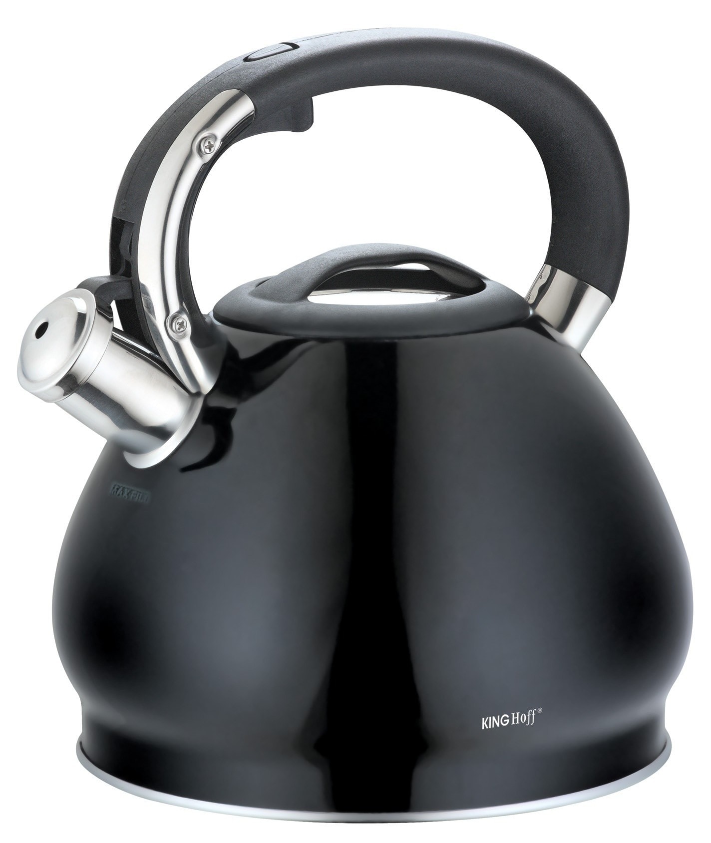 Traditional stainless steel kettle with whistle 3.4 l black