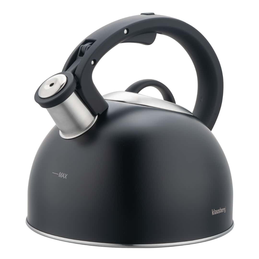 Klausberg Traditional Kettle with Whistle 2.5l Black - perfect for any kitchen