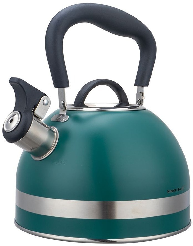 Kinghoff Whistling Kettle 1.8L - Stainless Steel, Green - Perfect for any kitchen