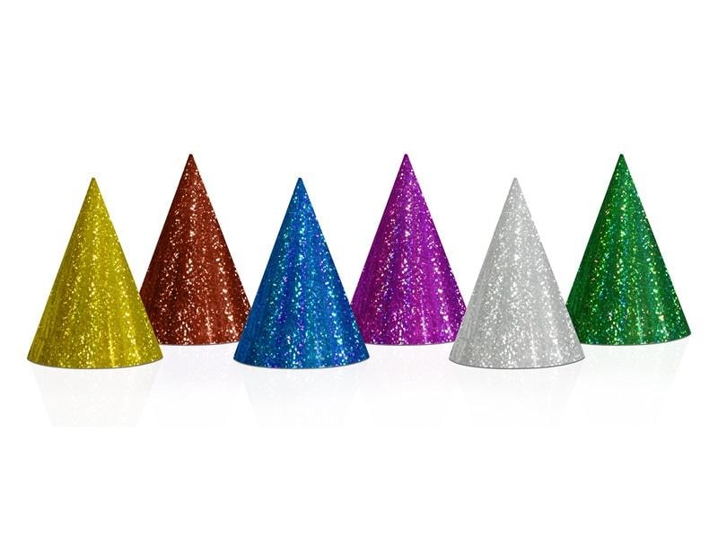 PartyDeco Holographic Hats 16cm 20pcs - perfect for birthdays