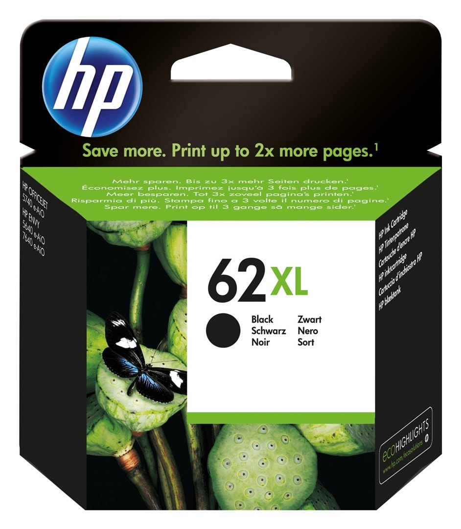 HP 62XL Original Black Ink Cartridge XL - High Yield