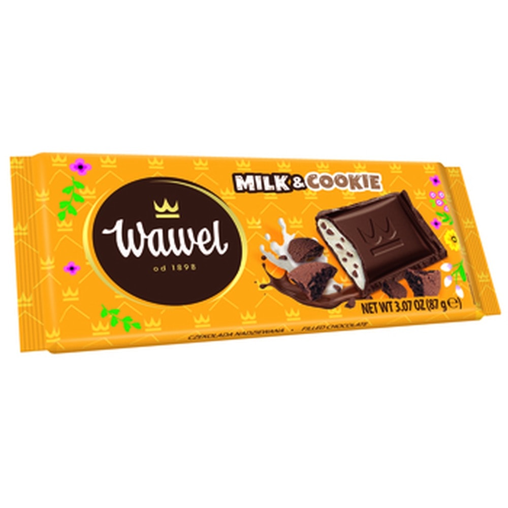 Wawel Milk Chocolate Milk & Cookie 87g - perfect for a sweet break