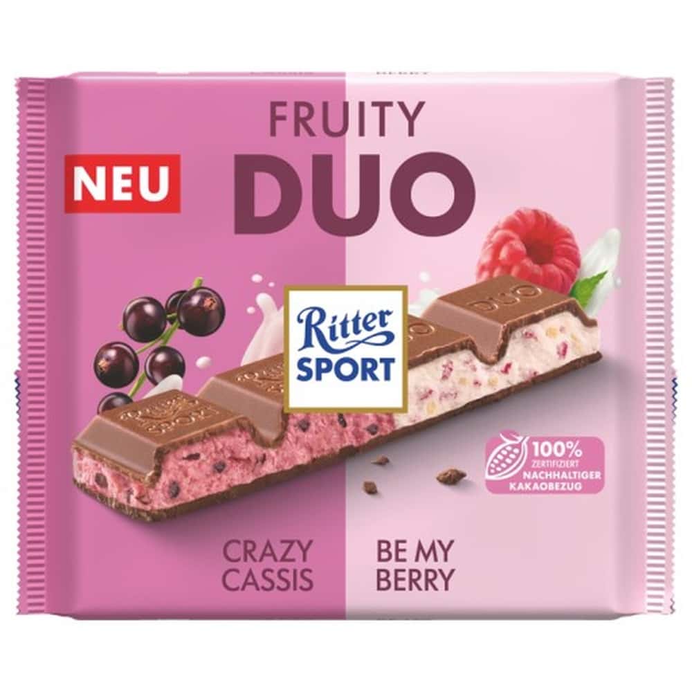 Ritt czek ml DUO fruity - Milk chocolate with fruit filling 218g