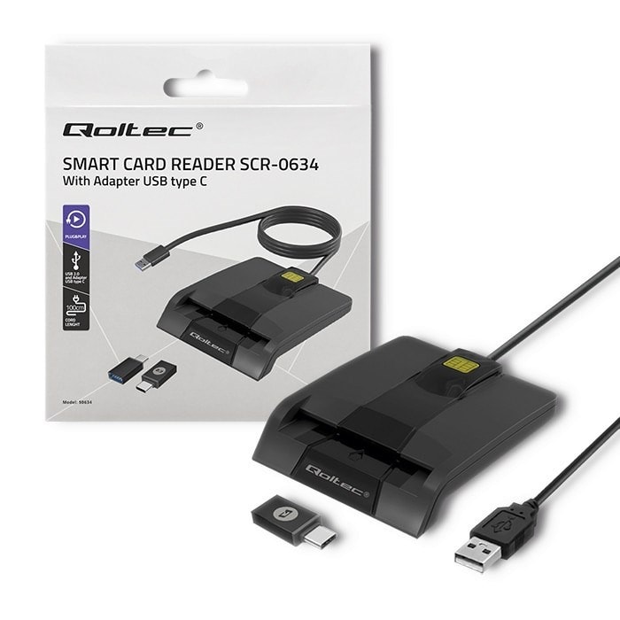 Qoltec Chip Card Reader ID - Secure Access to E-Services