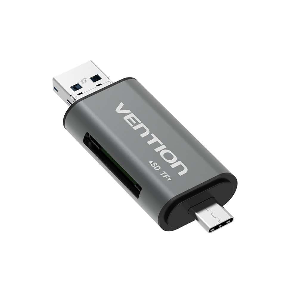 Vention SD/microSD Card Reader USB 3.0 USB-C - fast data transfer