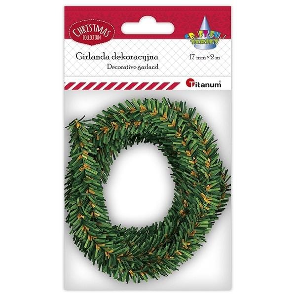 Decorative spruce garland - plastic Christmas decoration 2m