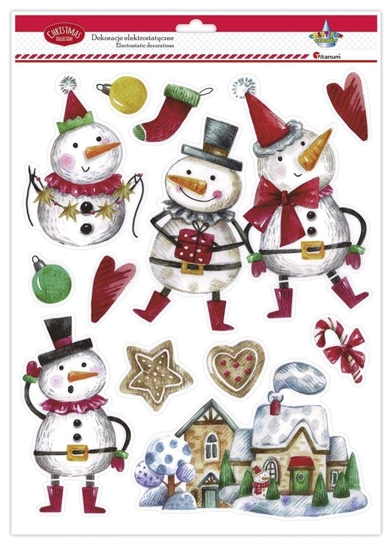 Electrostatic Decorations Snowmen - Set of 12 perfect for holidays