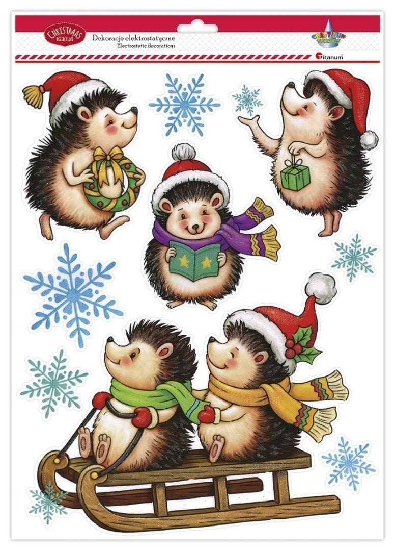 Titanum Electrostatic Decorations Hedgehogs 9 pieces - Charming window stickers