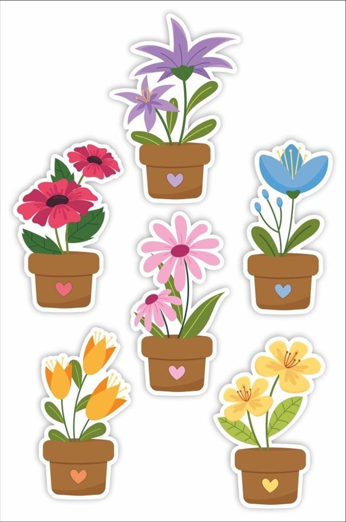 LearnHow Double-sided window decorations - Flowers, 6 pieces - Spring accent