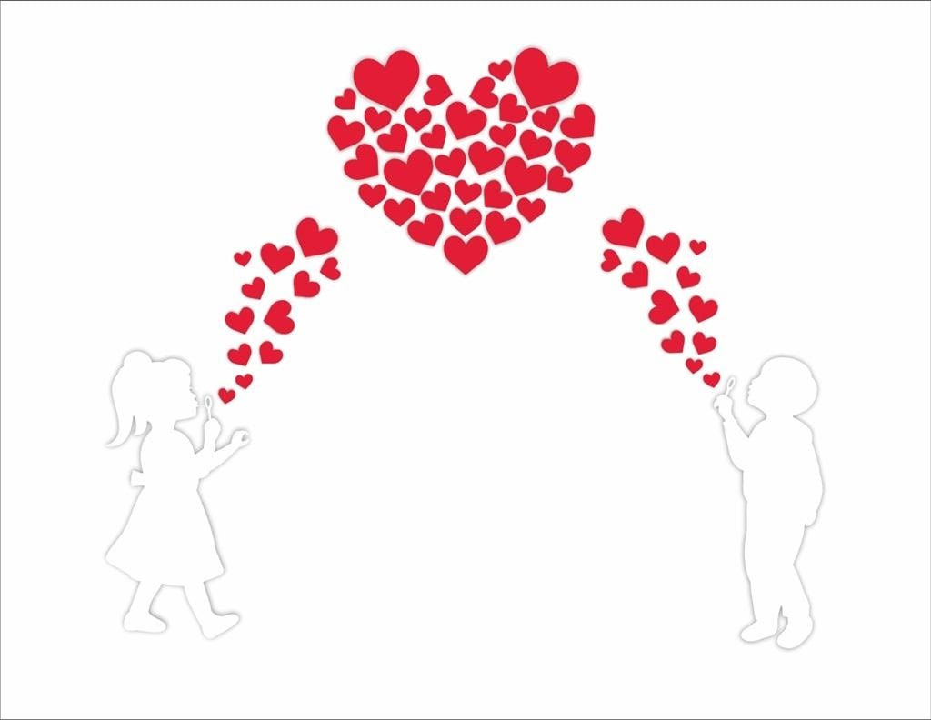 LearnHow Festive Decorations - Children and Hearts 60 pieces