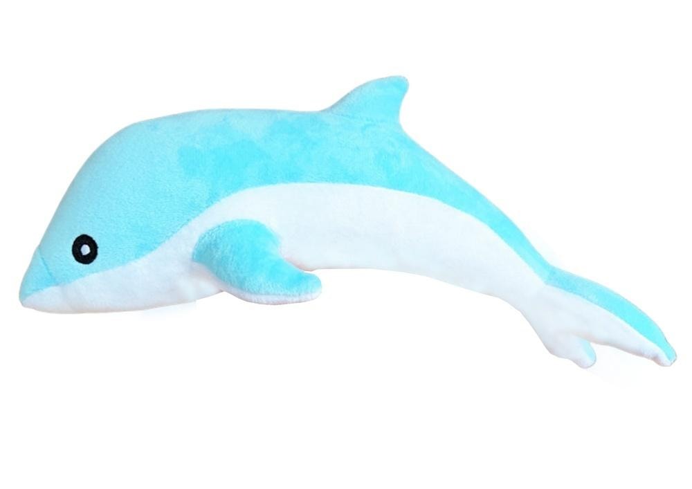 Leantoys Blue plush dolphin 30 cm - perfect friend for cuddling